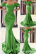 Green Off the Shoulder Sweetheart Mermaid Party Dress Long Prom Dresses to Impress ,WGP1525