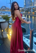 Halter Plunging Open Back A-line Party Dress Long Prom Dresses to Impress ,WGP1512