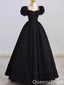 Gorgeous Black Sweetheart Bubble Sleeves A-line Beaded Long Party Dress Prom Dresses ,WGP1777