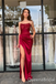 Red Strapless Mermaid Party Dress Long Prom Dresses to Impress ,WGP1516