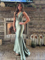 Sexy Green Plunging Mermaid Evening Gown Maxi Long Formal Dresses Prom Dresses,WGP816