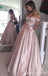 Sexy Elegant Off Shoulder Pink Sweetheart Evening Gown Long Prom Dresses with Pleats,WGP668