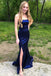 Sexy Strapless Mermaid Party Dress Long Prom Dresses to Impress with Slit ,WGP1384