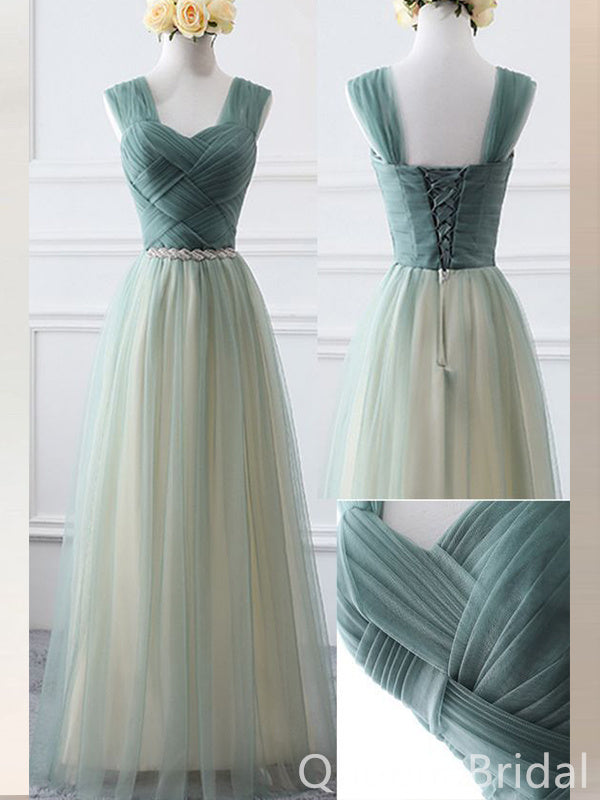 Green Sweetheart Lace up Back A-line Party Dress Long Prom Dresses to Impress ,WGP1604