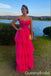 Hot Pink Strapless Tiered Fluffy A-line Prom Dresses to Impress ,WGP1314