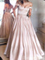 Sexy Elegant Off Shoulder Pink Sweetheart Evening Gown Long Prom Dresses with Pleats,WGP668