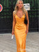 Sexy Simple Orange Deep V Neck Long Evening Gown Prom Dresses,WGP581