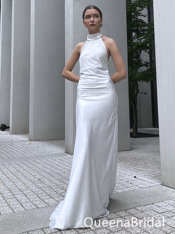 Elegant Silver Round Neck Strapless Simple Evening Prom Dresses,WGP477