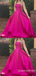 Sexy Simple Elegant Strapless Straight Neck A-line Evening Gown Long Prom Dresses ,WGP683