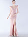 Gorgeous Light Pink V Neck Mermaid Side Slit Long Party Dress Prom Dresses ,WGP1794