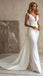 Gorgeous White V Neck Mermaid Long Party Dress Prom Dresses ,WGP1795