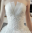 Gorgeous White Strapless Lace Appliques A-line Wedding Dresses with Trailing,WGP1330