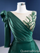 Gorgeous Green Single Long Sleeve Illusion A-line Lace up Back Party Dress Long Prom Dresses to Impress ,WGP1702