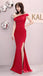 Gorgeous Red One Shoulder Mermaid Long Party Dress Prom Dresses ,WGP1802