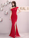 Gorgeous Red One Shoulder Mermaid Long Party Dress Prom Dresses ,WGP1802