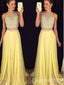 Gorgeous Elegant Two Pieces Beading Lace Appliques Tulle Floor Length A-line Evening Gown Prom Dresses,WGP597