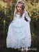 Cute White Tulle Lace A- Line Long Sleeve Appliques Cheap Flower Girl Dresses, FGS0030