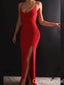 Stylish Sexy Red Spaghetti Straps Mermaid Side Slit Long Party Dress Prom Dresses ,WGP1825