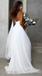 Halter White Plunging A-line Beach Wedding Dresses,Long Prom Dresses to Impress ,WGP1323