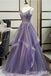 Gorgeous Grape Lace Appliques A-line Long Party Dress Prom Dresses ,WGP1827