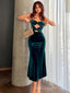 Sexy Unique Dark Green Pleats Mermaid Evening Prom Dresses,WGP454