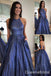 Elegant Halter Blue A-line Long Prom Dresses to Impress ,WGP1324