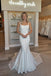 Elegant White Spaghetti Straps Strapless Mermaid Long Wedding Dresses,WGP212