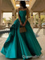 Gorgeous A-line Green Evening Gown Long Formal Dresses Prom Dresses with Pleats, WGP744