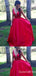 Sexy Red Plunging A-line Evening Gown Maxi Long Formal Dresses Prom Dresses,WGP892