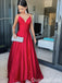 Elegant Red Spaghetti Straps Sweetheart A-line Long Party Dress Prom Dresses ,WGP1858