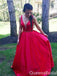 Sexy Red Plunging A-line Evening Gown Maxi Long Formal Dresses Prom Dresses,WGP892