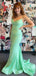 Green Sexy Lace Up Back Sweetheart Mermaid Spaghetti Straps Long Evening Gown Prom Dresses ,WGP572