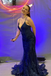 Sparkly Blue Spaghetti Straps V-neck Long Formal Gown to Impress,WGP1925