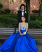 Sparkly Blue A-line V-neck Long Formal Gown to Impress,WGP1920