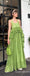 Stylish Light Green Halter A-line Long Party Dress Prom Dresses ,WGP1862