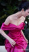 Gorgeous Fuchsia Off Shoulder A-line Long Party Dress Prom Dresses ,WGP1863