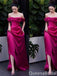 Gorgeous Fuchsia Off Shoulder A-line Long Party Dress Prom Dresses ,WGP1863