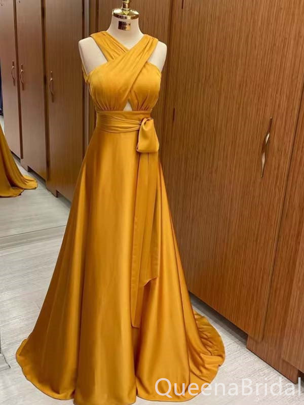 Elegant Unique A-line Evening Gown Maxi Long Formal Dresses Prom Dresses ,WGP848