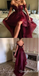 Charming Lace Appliques High Low Open Back Burgundy Off-the-shoulder Sweetheart Evening Gown Long Formal Dresses Prom Dresses,WGP786