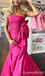 Gorgeous Fuchsia Strapless Mermaid Bow Long Party Dress Prom Dresses ,WGP1874