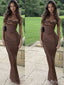 Gorgeous Brown Mermaid Long Party Dress Prom Dresses ,WGP1878