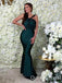 Sexy Green Mermaid Sleeveless Maxi Long Evening Gown Prom Dresses,WGP538