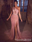 Sparkle One Shoulder Sexy High Slit Sheath Evening Gown Long Formal Dresses Prom Dresses ,WGP801