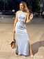 Gorgeous Stylish Halter Light Blue Mermaid Party Dress Long Prom Dresses to Impress ,WGP1537