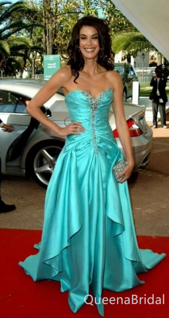 Gorgeous Strapless A-line Beaded Party Dress Long Prom Dresses to Impress ,WGP1538