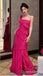 Elegant Pink One Shoulder Sheath Long Prom Dresses to Impress ,WGP1548