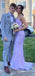 Gorgeous Lilac Spaghetti Straps Lace up Back Sheath Lace Appliques Long Prom Dresses to Impress ,WGP1549