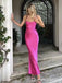 Sexy Pink Spaghetti Straps Mermaid Party Dress Long Prom Dresses to Impress ,WGP1625