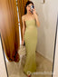 Elegant Light Brown Spaghetti Strap Mermaid Sleeveless Evening Prom Dresses,WGP517