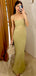 Elegant Light Brown Spaghetti Strap Mermaid Sleeveless Evening Prom Dresses,WGP517